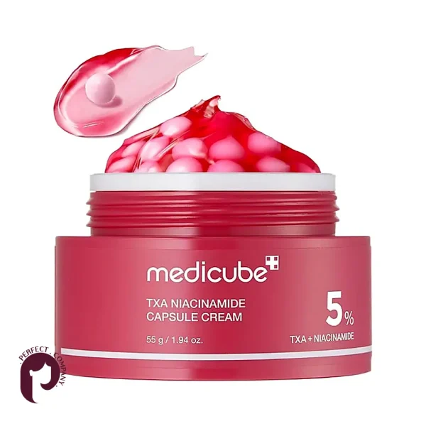 کرم کپسولی ضد لک و روشن‌کننده مدی کیوب Medicube مدل TXA Niacinamide Capsule Cream وزن ۵۵ گرم