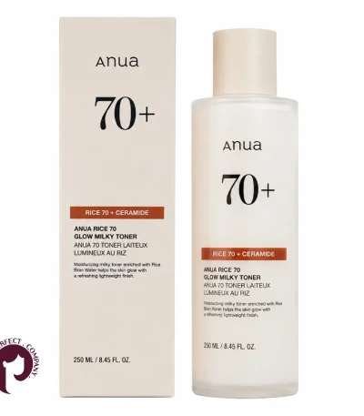 تونر شیری آنوا Rice 70 + Ceramide حجم 250 میلی‌لیتر با جعبه محصول