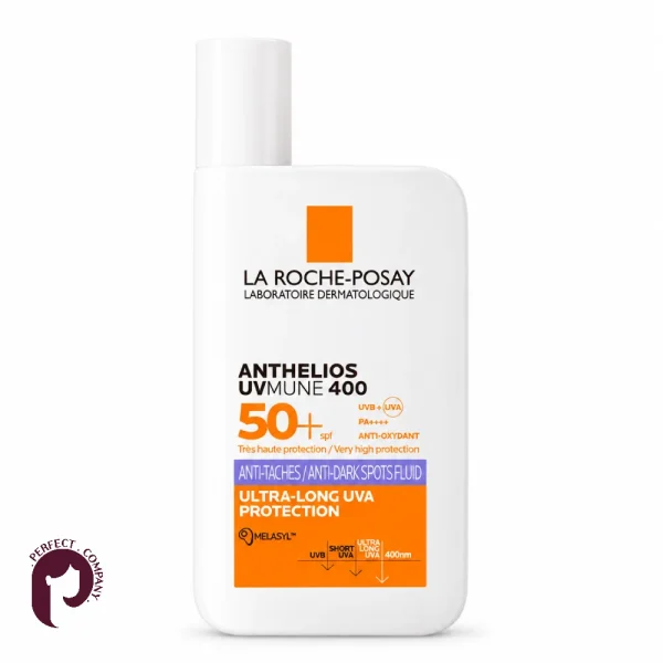 ضدآفتاب ضدلک لاروش پوزای UVMune 400 با SPF50+ در پس‌زمینه سفید