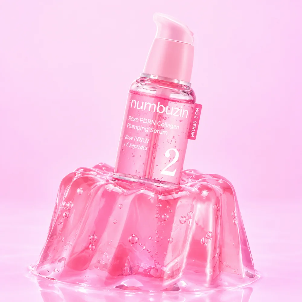سرم نامبوزین Rose PDRN روی پایه ژله‌ای صورتی